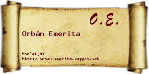 Orbán Emerita névjegykártya